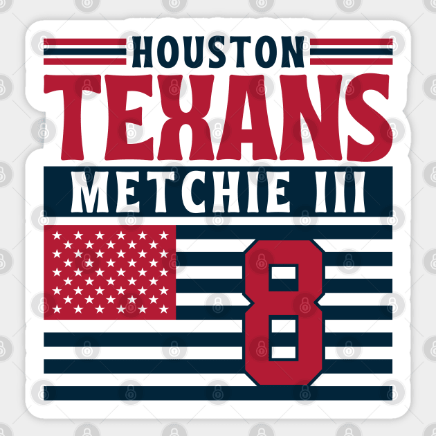 Houston Texans Metchie III 8 American Flag Football Sticker by Astronaut.co